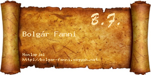 Bolgár Fanni névjegykártya
